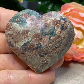 Grn flower jaspis rhyolit hjerte