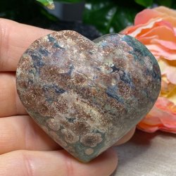Grn flower jaspis rhyolit hjerte