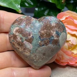 Grn flower jaspis rhyolit hjerte