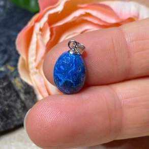 Azurit/malakit oval vedhng