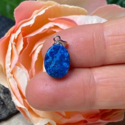 Azurit/malakit oval vedhng