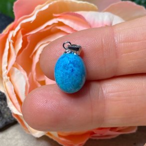 Azurit/malakit oval vedhng