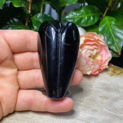 Sort obsidian engel 75mm