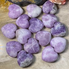 Lepidolit hjerter 30mm