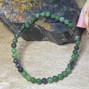 Rubin i zoizit armbnd 4mm