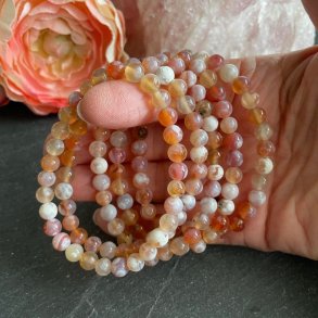 Flower agat 6mm armbnd