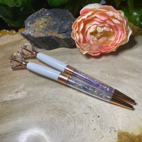 Krystal kuglepen i hvid