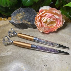 Krystal kuglepen i matguld