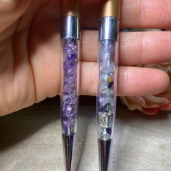 Krystal kuglepen i matguld