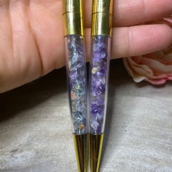 Krystal kuglepen i guld