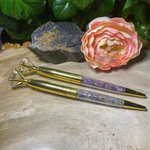 Krystal kuglepen i guld