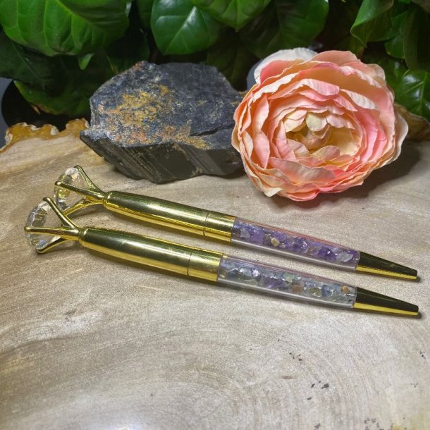 Krystal kuglepen i guld