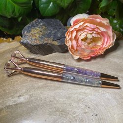 Krystal kuglepen i hvid copper