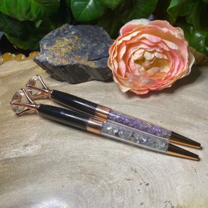 Krystal kuglepen I sort/copper