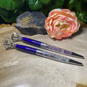 Krystal kuglepen i mrk bl