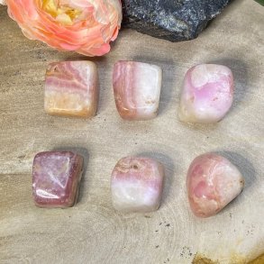 Pink aragonit lommesten