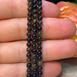 Guld obsidian armbnd 4mm