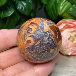 Crazy lace agat kugle fra Mexico 50mm