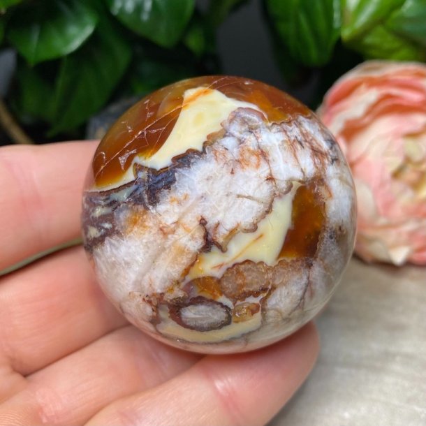 Crazy lace agat kugle fra Mexico 52mm