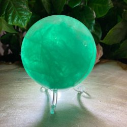 Gr�n Fluorit kugle 73mm