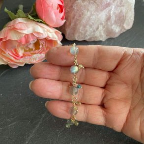 Labradorit armbnd m.turmalin