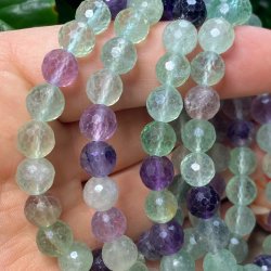 Fluorit armbnd facet 8mm