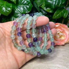 Fluorit armbnd facet 8mm