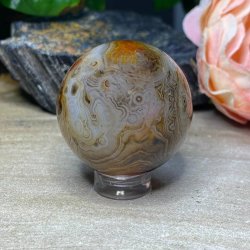 Stribet madagaskar agat kugle 36mm