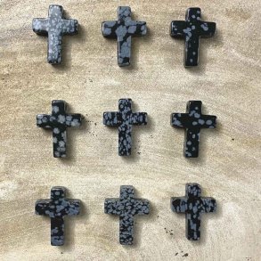 Snefnug obsidian kors